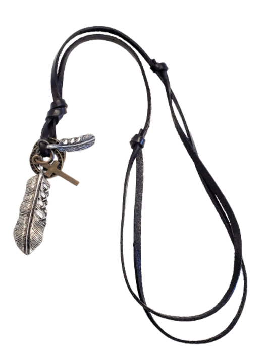 Birds Of A Feather - Cowhide Rope Necklace