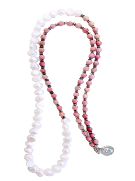 Pretty In Pink - Rhodochrosite Beaded Necklace
