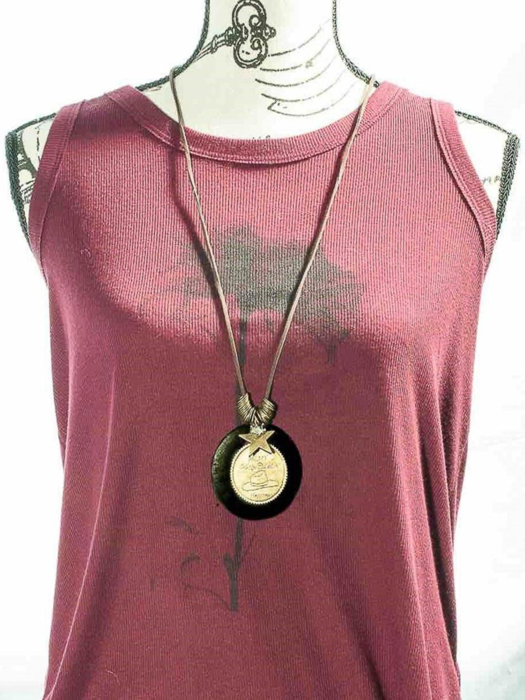 Rodeo Cowboy - Leather Pendant Necklace