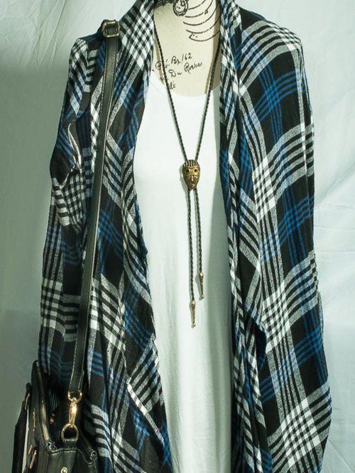 Bronze Masquerade Bolo - Cowhide Rope Necklace