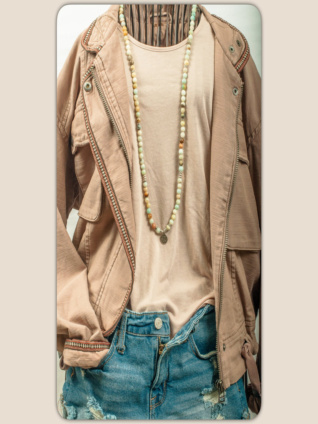 Colors Of The Earth - Beaded Amazonite Necklace