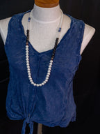 Classy & Sassy - Beaded Black Agate Stone Necklace