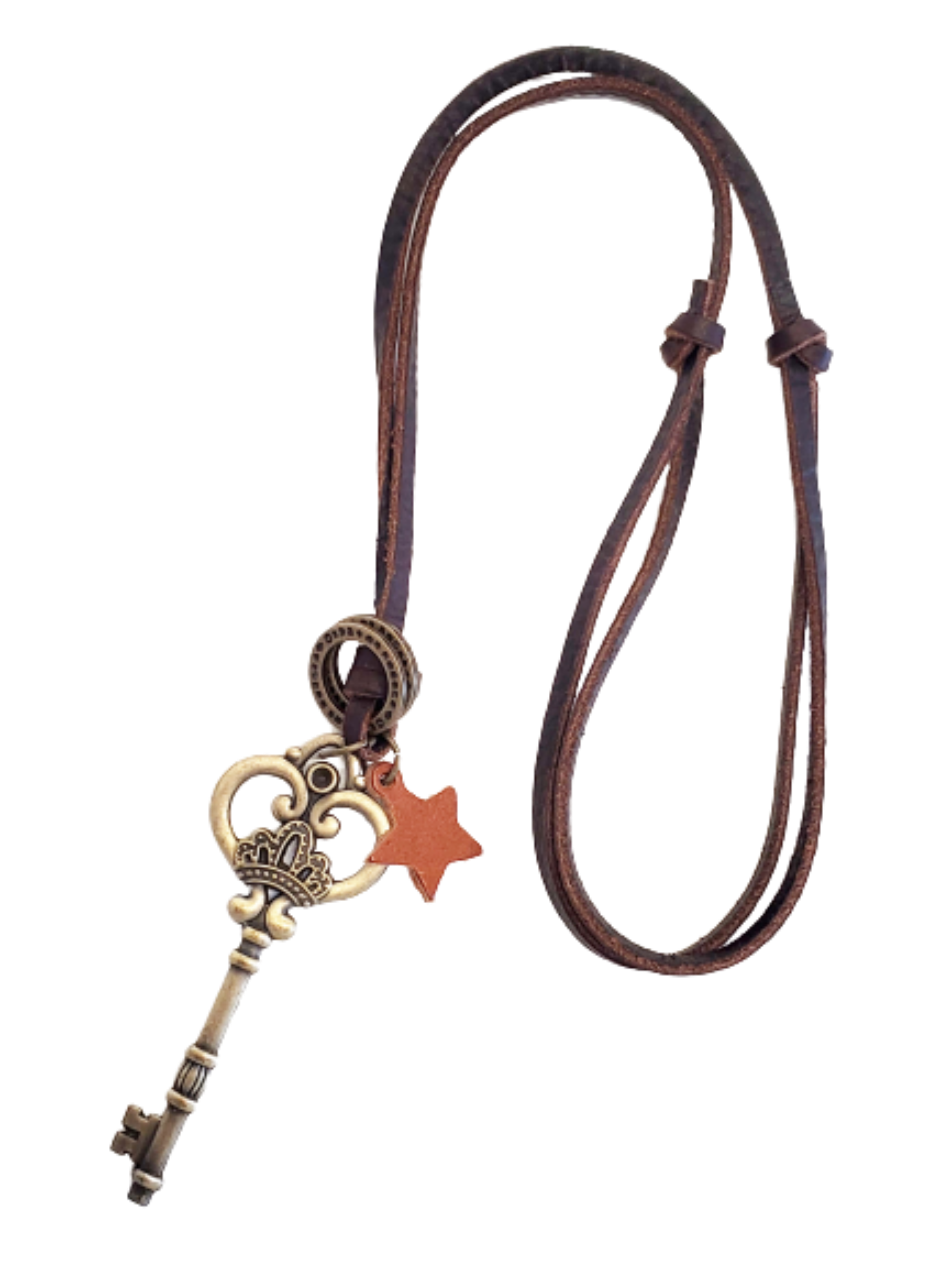 Key To Your Heart - Cowhide Leather Necklace