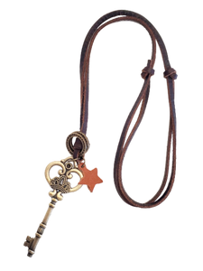 Key To Your Heart - Cowhide Leather Necklace