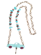 Turquoise Retro Truck - Chain Necklace