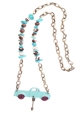 Load image into Gallery viewer, Turquoise Retro Truck - Chain Necklace

